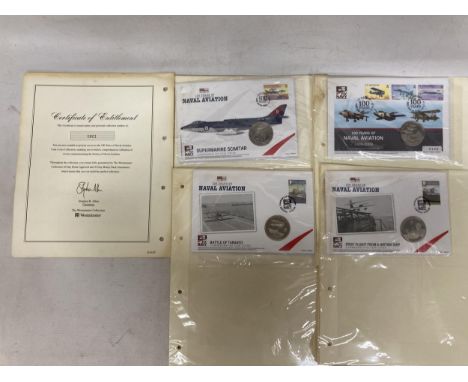 A WESTMINSTER COIN COVER COLLECTION OF FLY NAVY 100 YEARS OF NAVAL AVIATION TO INCLUDE THE BATTLE OF TARANTO, FIRST FLIGHT FR