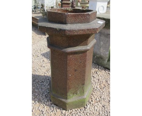 Salt glazed octagonal chimney pot - Height: 70cm 