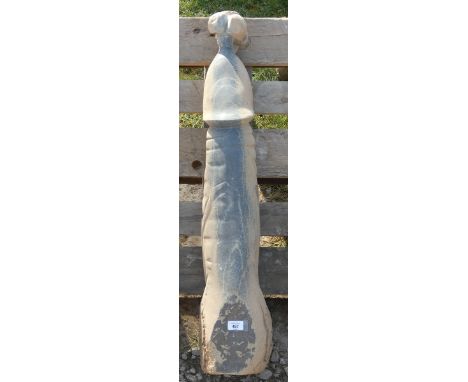 Shona tribal art erotic sculpture - Height: 100cm