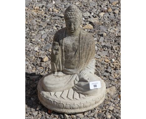 Small stone statue of Buddha - Height: 32cm