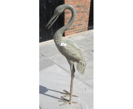 Large bronze fountain sculpture of a heron - Height: 94cm 