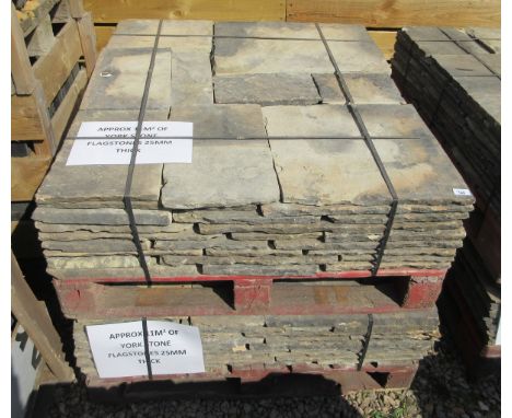 Approximately 11m² of York stone flagstone 25mm 