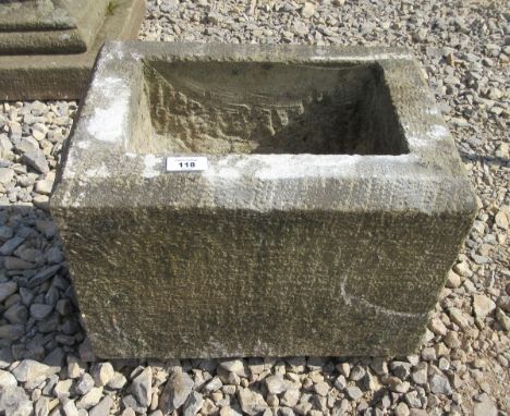 Natural stone trough planter - Height: 31cm