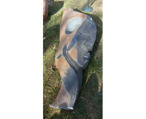 Shona tribal art large carved stone head sculpture - Height: 195cm