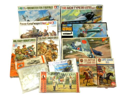 Tamiya , Airfix , Fujimi and Hasegawa Plastic Kits: Tamiya; 1/48 Brewster Buffalo, 1/35 Panzer II, 1/35 Russian Assault Infan