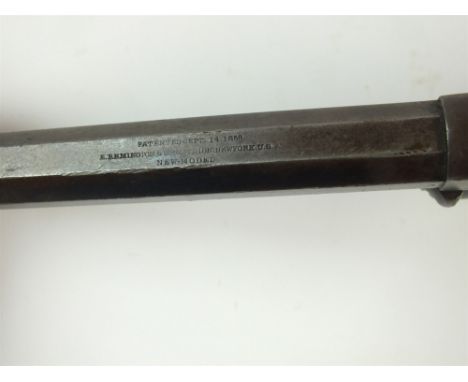 A .44 calibre six-shot percussion Remington New Model Army revolver, the 8" sighted octagonal barrel stamped 'PATENTED SEPT. 