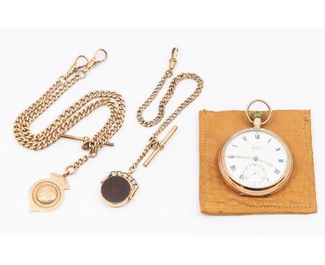 An early 20th century Limit open faced pocket watch, comprising a signed white enamel dial, numeral markers, subsidiary dial 