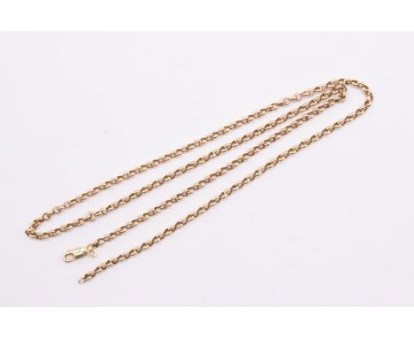 A 9ct gold belcher chain necklace, width approx 3mm, length approx 25'', weight approx 8.3gmsFurther details: good all links 