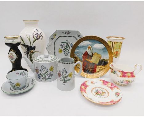 A mixed collection of ceramics, to include Spode, Franklin Mint, Czech pieces etc (2 boxes)
