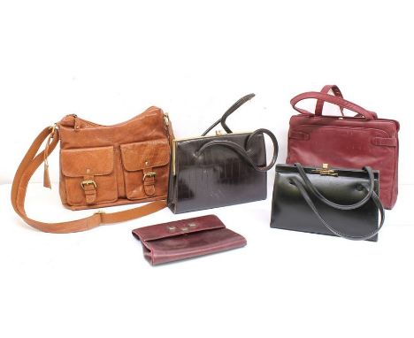 Vintage shoes and handbags to include a 60,s style tweed set by Laura Ashley.