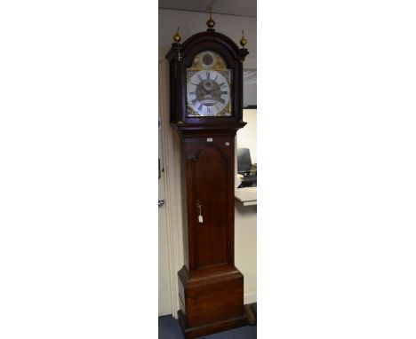 Joseph Austin London, 8 day Longcase clock . With 12" brass arch dial Strike silent to arch. subsidiary seconds and calendar 