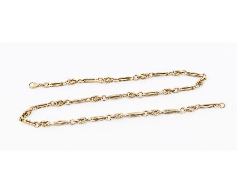 A 9ct gold fetter & knot link chain necklace, width approx 4mm, length approx 19'', weight approx 26gms Further details: good