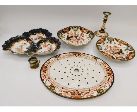 Late 19th Century Royal Crown Derby drip tray, early 20th Century 2649 nibble/sauce dish, late 19th Century dish and other Im