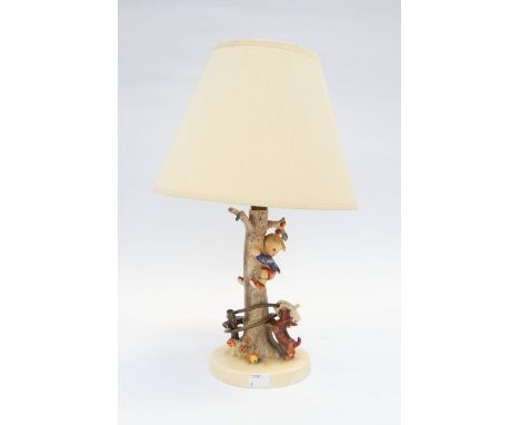 Goebel, Germany, table lamp, The Apple Tree. Good condition with cream shade. Please study pictures 