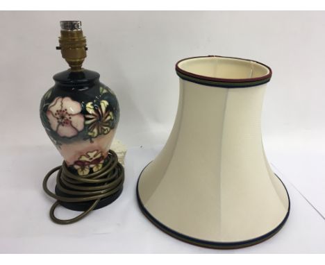 A Moorcroft Oberon pattern table lamp and shade designed by Rachael Bishop.