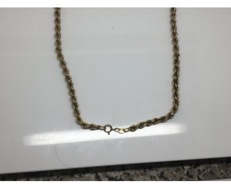 A modern 9ct Gold rope chain necklace, weight 9.5g approx. 