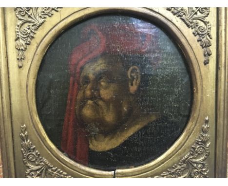 A portrait of a Turkish merchant. Size approx 29x29cm.