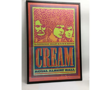 A rare first and limited edition Cream poster advertising their performance at the Royal Albert Hall, 373/500, approx 64cm x 