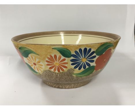 A Clarice Cliff floral pattern bowl 20cm diameter 