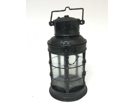 A 19th century candle powdered ships lamp