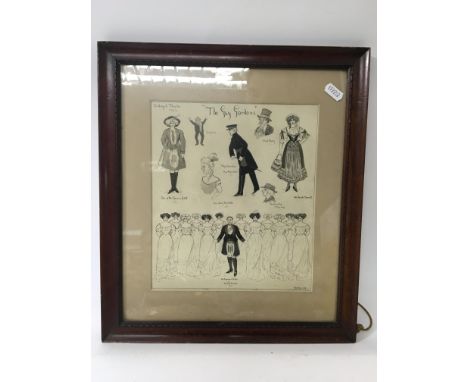 A framed sketch 'The Gay Gordons' signed 'Napoleon', 1908.
