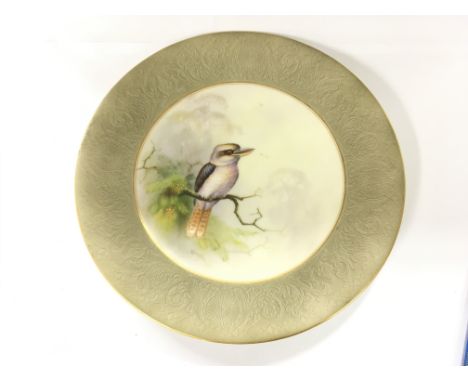 A Royal Worcester Flavelle Brothers Plate depicting a scene by A Shuck 23cm diamater
