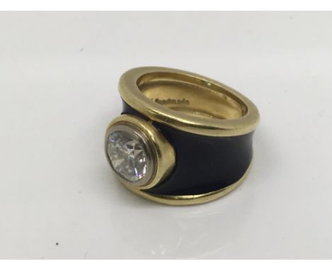 An 18ct gold solitaire diamond ring, approx carat weight 2ct, approx size K and weight 14.2g.