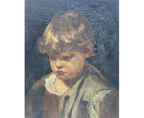 Circle of Valentine Cameron Prinsep (British 1838-1904): Portrait of a Young Boy, oil on canvas, inscribed 'Prinsep' verso 53