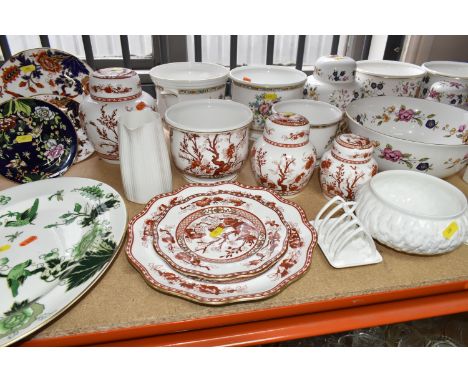 A SELECTION OF DECORATIVE COALPORT WARES, to include San Remo pattern planters, graduated set of three ginger jars, fruit bow