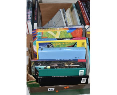 TWO BOXES OF BOOKS containing over thirty titles in hardback and paperback formats on the subject of Art, to include David Ho