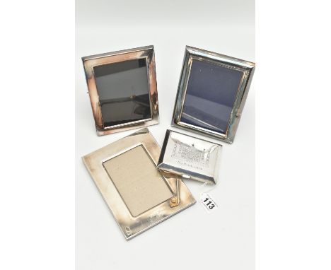 A WHITE METAL CIGARETTE CASE AND PHOTO FRAMES, the cigarette case engraved depicting the Taj Mahal India, and a map, set with