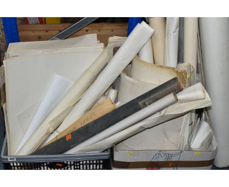 TWO BOXES AND LOOSE 20th CENTURY ORDNANCE SURVEY / NATIONAL GRID ROLLED AND FOLDED MAPS, black and white aerial photographs, 