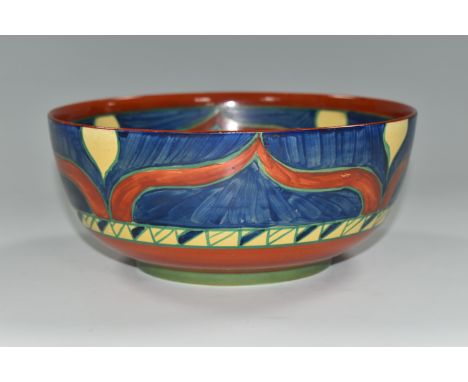 A CLARICE CLIFF WILKINSON LTD 'PERSIAN' PATTERN BOWL, incised, painted and printed marks, diameter 19.8cm (Condition Report: 