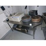 Stainless Steel Table With Shelf Contents Included