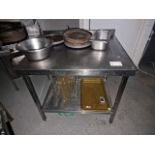 Stainless Steel Table With Shelf Contents Included