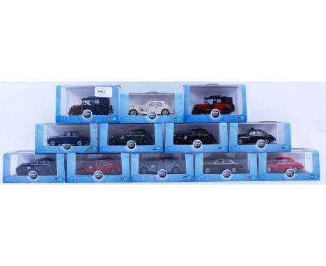 OXFORD; 12x Oxford diecast cased 1:43 scale model cars. 