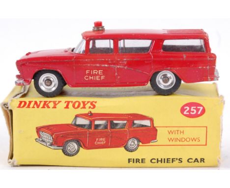 DINKY; An original vintage diecast model Dinky Toys 257 Fire Chiefs Car - within the original box. 

Note; from a large priva