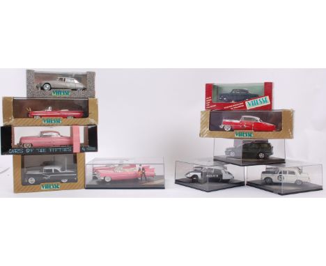 VITESSE; A collection of 10x Vitesse 1:43 scale boxed diecast model cars, including limited editions, L104 Cadillac (Elvis Pr