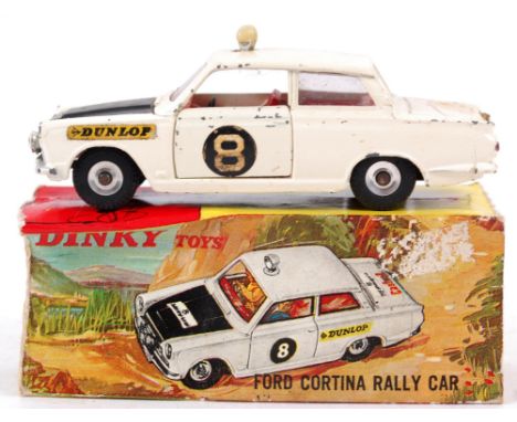 DINKY; An original vintage diecast model Dinky Toys 212 Ford Cortina Rally Car - within the original box. 

Note; from a larg