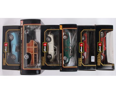 1:18 SCALE DIECAST; 6x 1:18 scale diecast model cars within the original boxes - 4x Burago and 2x Maisto. 