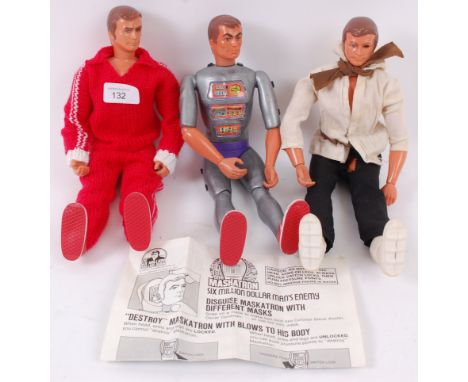 SIX MILLION DOLLAR MAN; A collection of 3x original Kenner Six Million Dollar Man dolls / action figures - 2x being Steve Aus