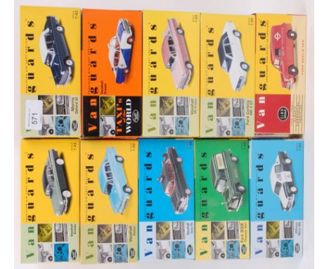 VANGUARDS; A collection of 10x Vanguards 1:43 diecast models, each within the original boxes. Comprising of; Hillman, Vauxhal