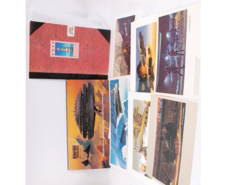 STAR WARS ARTWORK; A good collection of original Star Wars signed concept artwork prints - four by R McQuarrie, some limited 