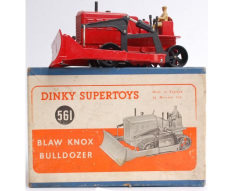 DINKY; An original Dinky model diecast vintage Blaw Knox Bulldozer, within the original blue with orange/white label.