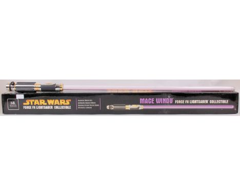 MASTER REPLICAS STAR WARS LIGHTSABER; An original 1:1 scale Master Replicas prop replica Star Wars Lightsaber - Mace Windu FX