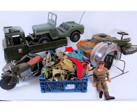 ACTION MAN; A large quantity of vintage Action Man dolls and accessories. Comprising of a good quantity of vintage Palitoy Ac