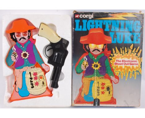 CORGI LIGHTNING LUKE; Original vintage Corgi Lightning Luke game / playset - in the form of a cowboy shooting game, the set a