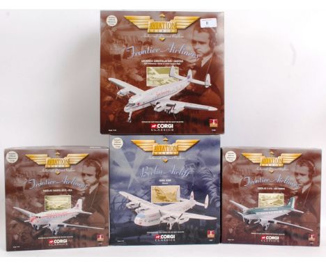 CORGI AVIATION ARCHIVE; A collection of 4x Aviation Archive diecast model planes, each within their original display boxes. A