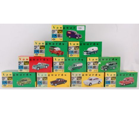 VANGUARDS; A collection of 10x Vanguards 1:43 scale boxed diecast models - each appearing to be unused within the original bo