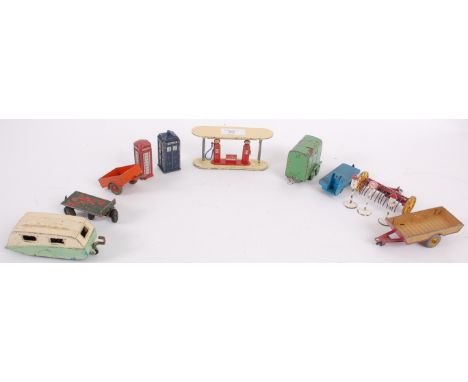 DINKY; A collection of vintage Dinky diecast model accessories, comprising of; Police Telephone Box (referred to as the Tardi